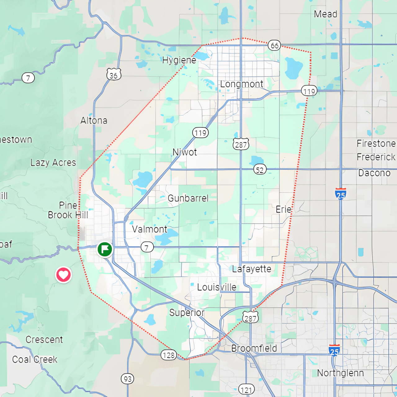 Area Served By Outlook Lawns